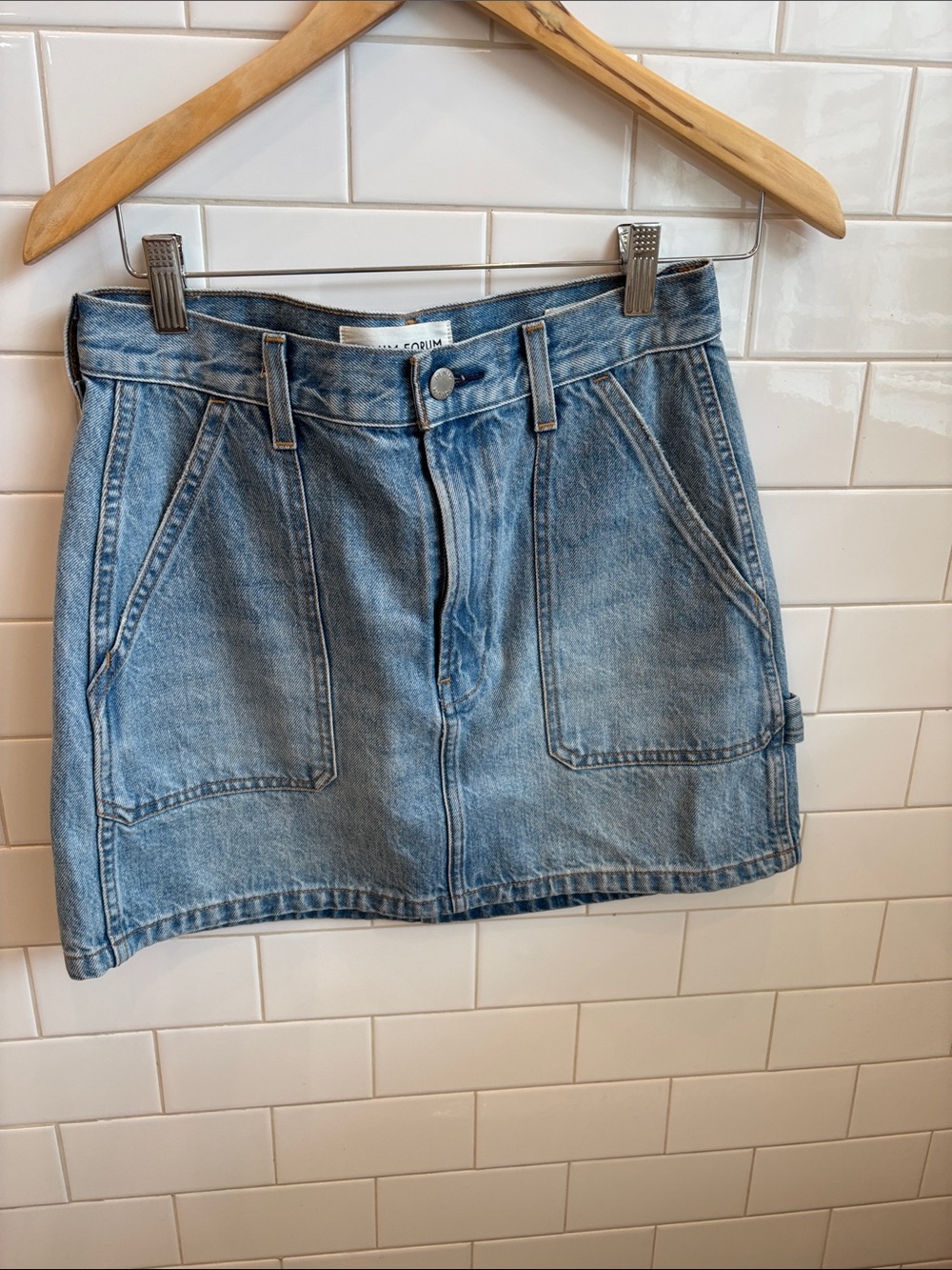 Denim artizia Forum Light Blue Washed Denim Mini Skirt